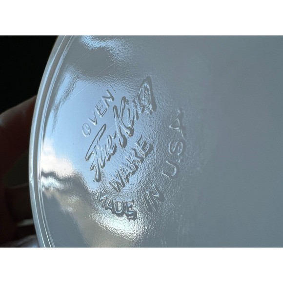 1950s Fire King Peach Luster Three Bands Kitchenware Set 6 Coffee Cups & Saucers - Picture 6 of 9